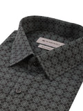 Men's Charcoal Grey Medallion Print Full-Sleeve Shirt – 22572-02