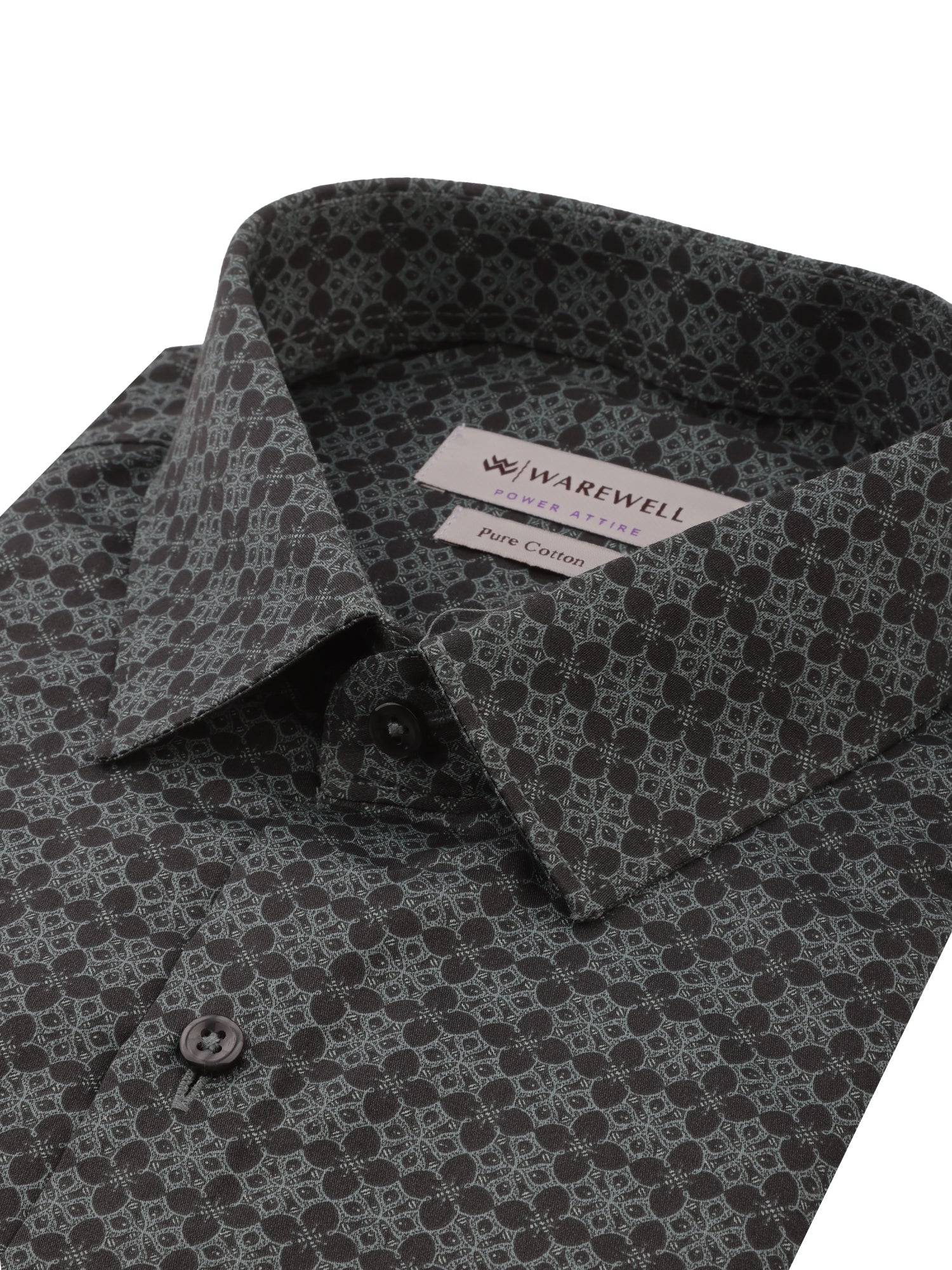 Men's Charcoal Grey Medallion Print Full-Sleeve Shirt – 22572-02