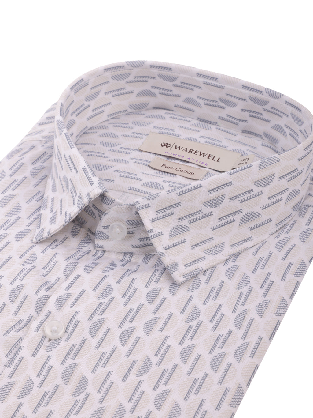 Men's White & Beige Rangoli Print Full-Sleeve Shirt – Rangoli 574A