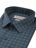 Men's Teal Blue Medallion Print Full-Sleeve Shirt – 22572-01