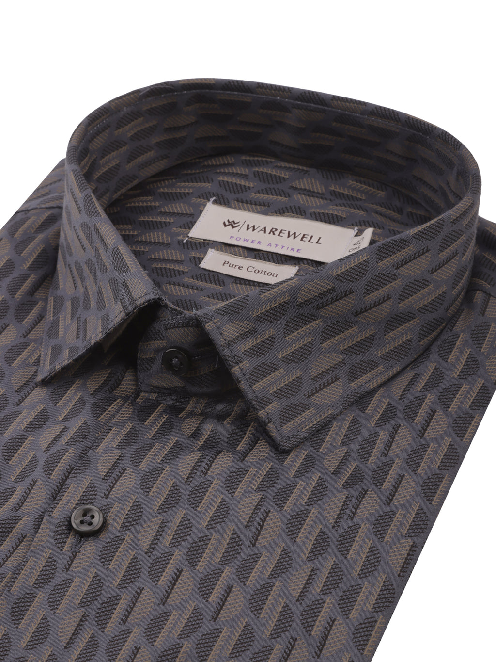 Men's Charcoal Grey Rangoli Print Full-Sleeve Shirt – Rangoli 574B