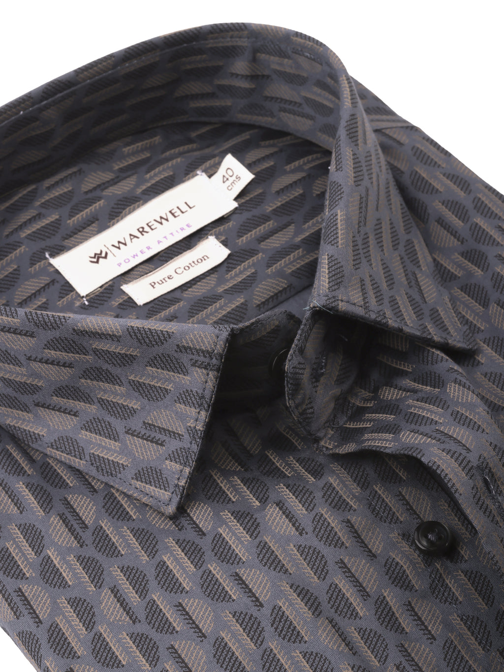Men's Charcoal Grey Rangoli Print Full-Sleeve Shirt – Rangoli 574B