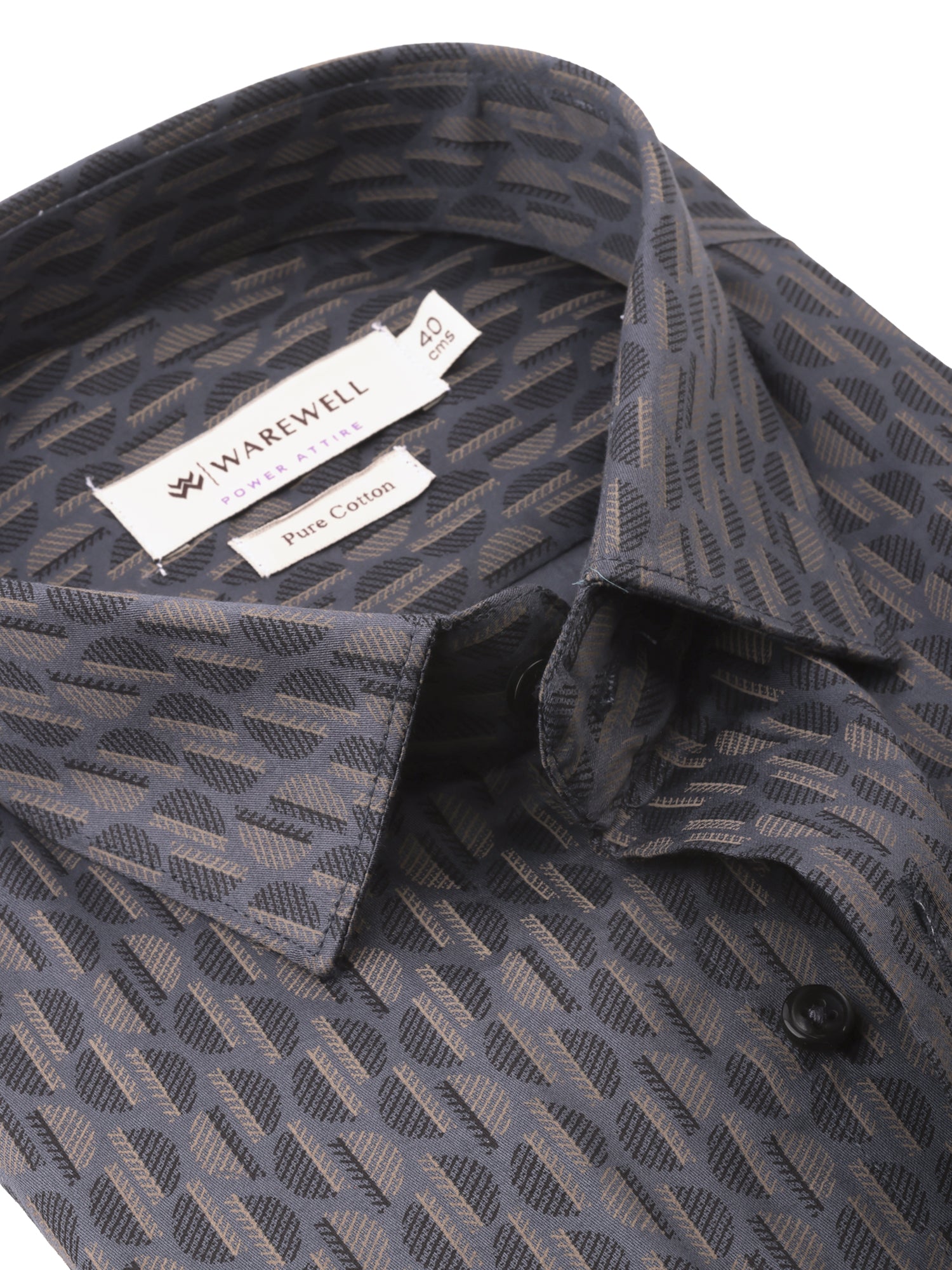 Men's Charcoal Grey Rangoli Print Full-Sleeve Shirt – Rangoli 574B