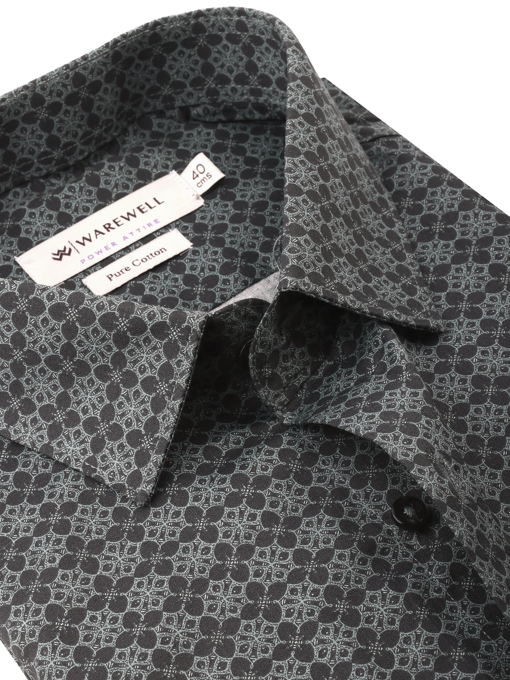 Men's Charcoal Grey Medallion Print Full-Sleeve Shirt – 22572-02