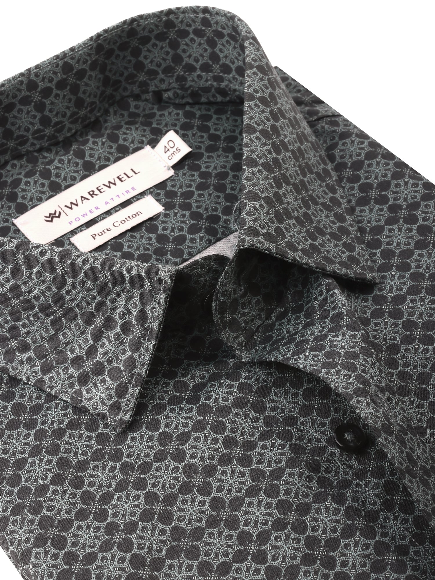 Men's Charcoal Grey Medallion Print Full-Sleeve Shirt – 22572-02