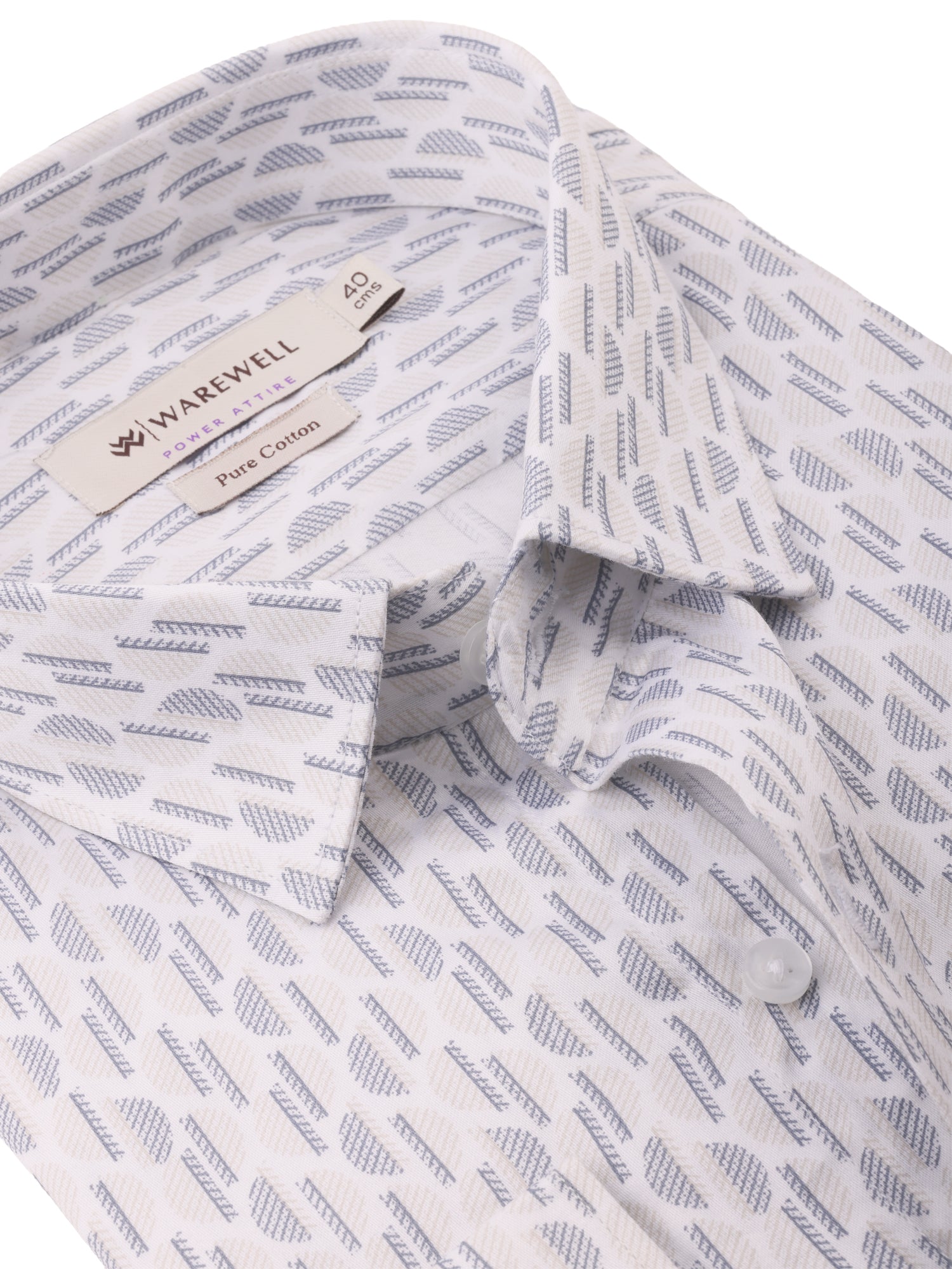 Men's White & Beige Rangoli Print Full-Sleeve Shirt – Rangoli 574A
