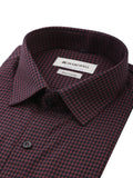 Men's Maroon Houndstooth Check Full-Sleeve Shirt – 47146